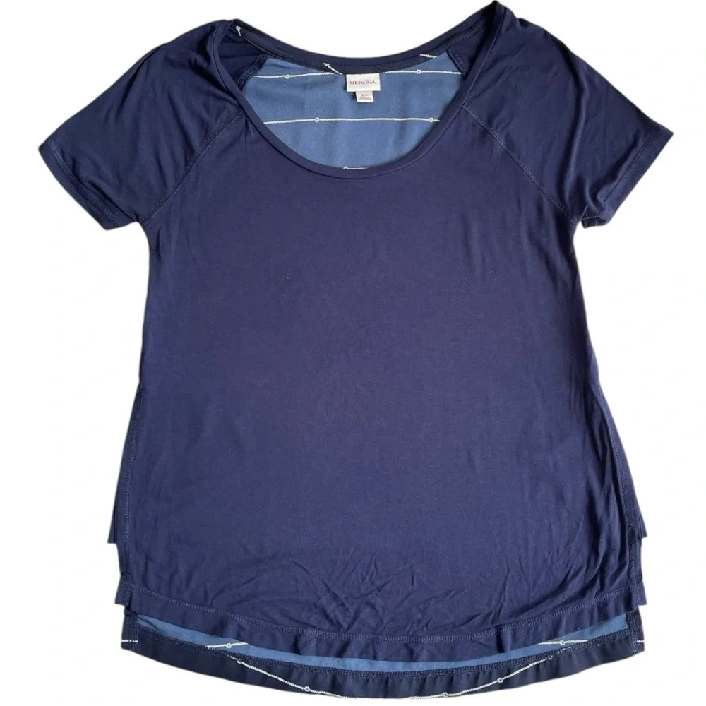 Merona Navy Blue Nautical Knots Blouse Top Shirt Size Small - Picture 2 of 8
